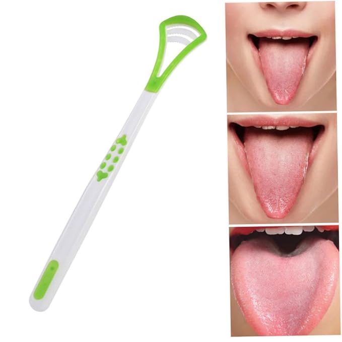 Tongue Scraper Tongue Cleaning Brush Scraper Tool for Oral Hygiene, Healthy Mouth Care and Daily Dental Cleaning Green