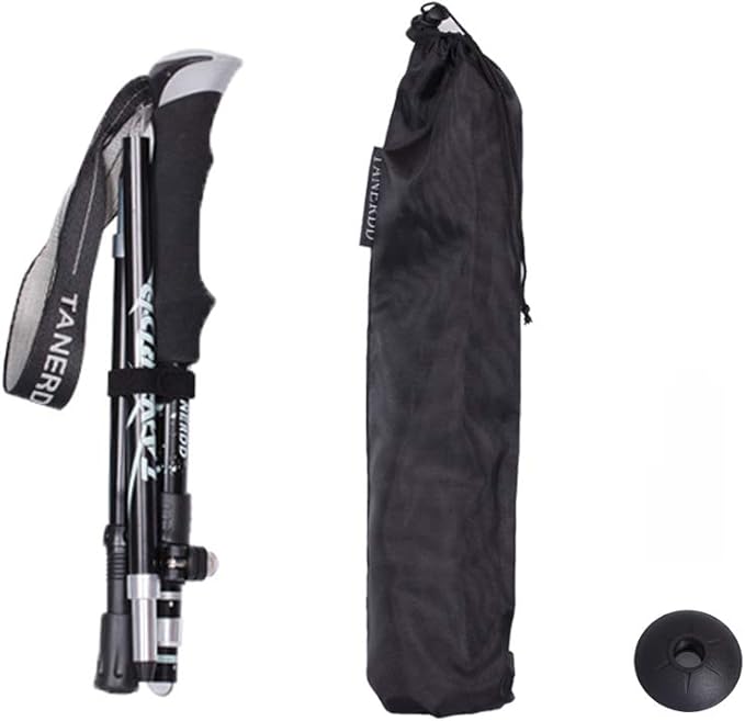 Trekking Poles - 1pc Sports Aluminium 7075 Anti Shock Walking Trekking Hiking Stick Pole,Ultralight Alpenstock,Adjustable Quick,Single Collapsible Pole-StrideForce Fitness