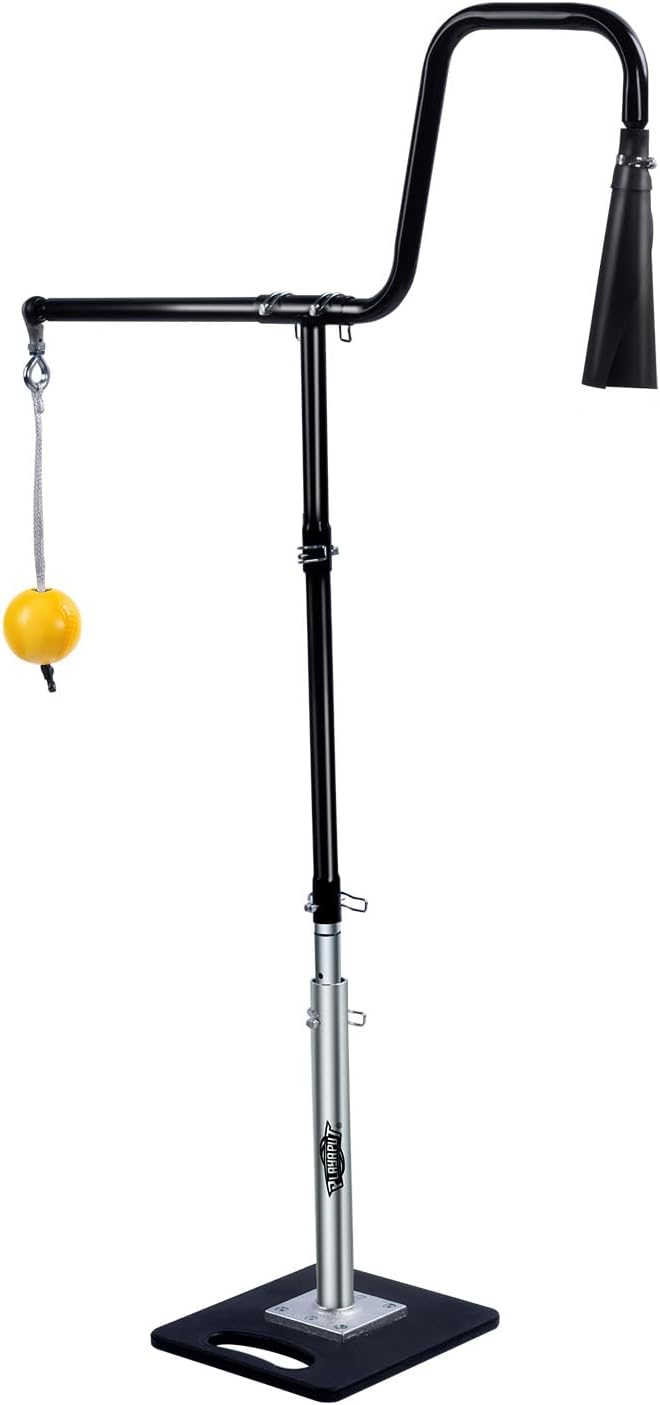 3-In-1 Baseball Softball Batting Tee,5 Hitting Modes To Choose,Auto Reset Baseball Swing Trainner With Tethered Ball,Handrolled Rubber Top,Weighted Base,Height Adjustable Hitting Tee For All Players-StrideForce Fitness