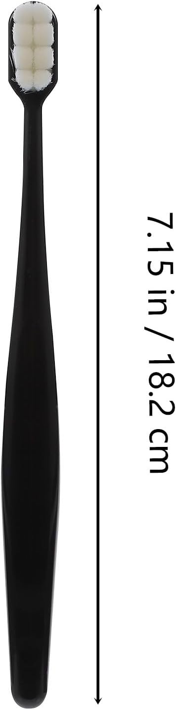 Soft Bristle Manual Toothbrush 4pcs for Adults, Extra Fine Filaments, Multi-Color Pack (White, Black, Pink, Blue) Oral Care Tool for Sensitive Gums and Daily Use