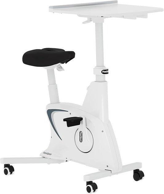 FLEXISPOT Exercise Bike with 2D Desktop, Space Saving Under Desk Bike with Removable Desk, Stationary Bikes Indoor Bikes with 300LBS Heavy Duty 8-Level Resistance Flywheel Optional LCD, V9PRO/V9MAX-StrideForce Fitness