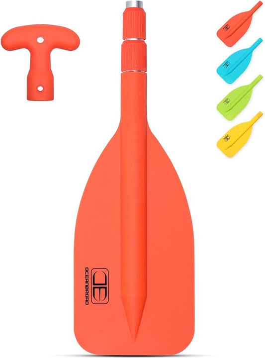 OCEANBROAD Telescoping Emergency Paddle 21''-42''（Assembling Required）/26''-54'' Aluminium Shaft for Kayaking Boating Canoeing River Tubing-StrideForce Fitness
