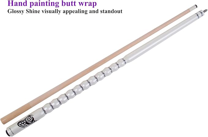 58" Pool Cue Stick,13mm 2-Piece Maple Hardwood Ergonomic Design Billiard Cues Kit,19/20/21oz-StrideForce Fitness