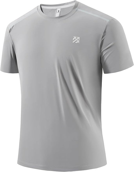 Mens Seamless Workout T-Shirts Lightweight Moisture Wicking Running Hiking Camping Tennis Pickleball Shirts for Men-StrideForce Fitness