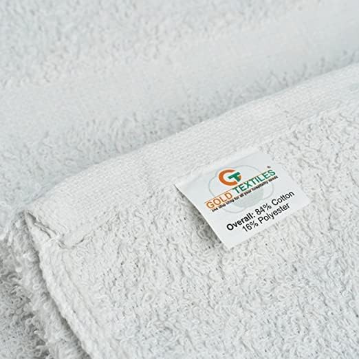 GOLD TEXTILES White Cotton B Grade Bath Towels - 100 Pcs, 20x40 Inches, Machine Washable-StrideForce Fitness