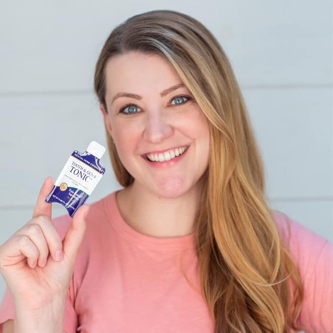 Tonic Traveler Mouthwash Minis (12 Pack) + Bamboo Toothbrush – Natural Alcohol-Free Mouthwash for Gum Health & Bad Breath – Dental Herb Company