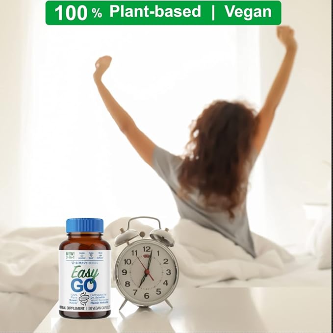 Dr. Schulze's Easy GO Bowel Mover - Formulated Gentle Laxative, Colon Toner & Stool Softener | 100% Plant Natural Bowel Cleanse - Promotes Regular & Complete Bowel Movements - 50 Count Vegan-StrideForce Fitness