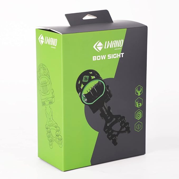LWANO 5 Pin Bow Sight with Rheostat Light and Reversible Mount Design-StrideForce Fitness