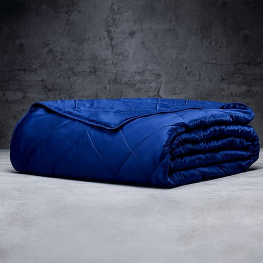 LUXOME Lightweight Blanket | 100% Rayon (Viscose) from Bamboo Fabric & Fill | Full/Queen - 86"x92" | Super Soft | Thermal-Regulating | Sapphire-StrideForce Fitness