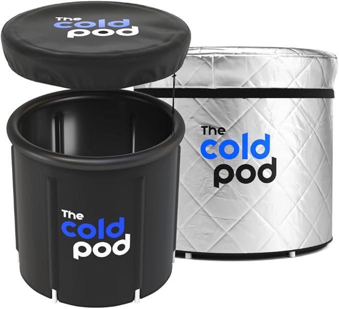 The Cold Pod Insulated Cold Plunge Tub Bundle - 85Gal Ice Bath Round Tubs with Energy Saving Multi-Layer Cover - Chiller Compatible&Silver Reflective-StrideForce Fitness