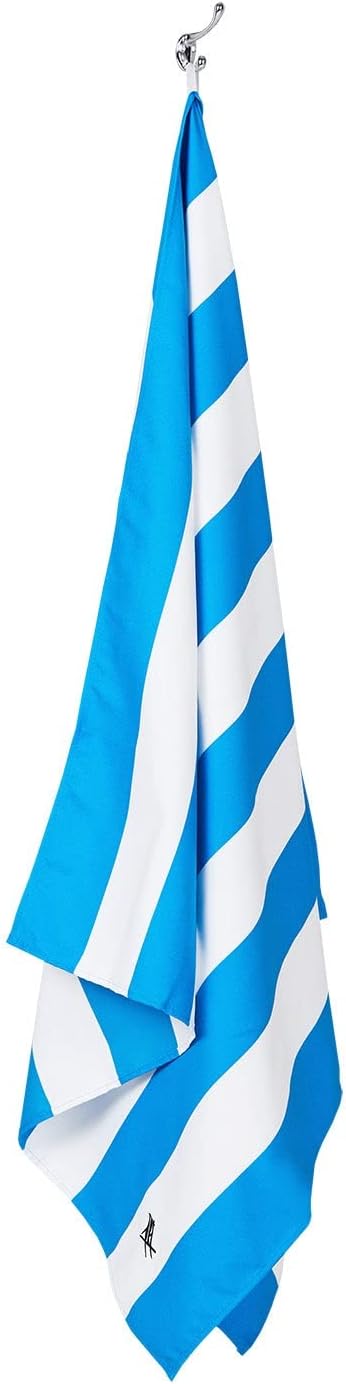 Dock & Bay Beach Towel - Quick Dry, Sand Free - Compact, Lightweight - 100% Recycled - Includes Bag - Cabana - Bondi Blue - Extra Large (200x90cm, 78x35)-StrideForce Fitness