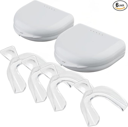 Teeth Whitening Trays Moldable 4 Dental Trays 2 Retainer Case Teeth Trays for Tooth Whitening Gel Compatible with Opalescence Teeth Whitening Gel