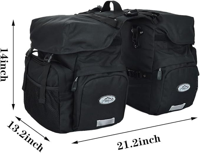 ZTZ Bike Bags for Bicycles Rear Rack, Waterproof Rear Bike Rack Bag with Rain Cover and Reflective Trim-StrideForce Fitness