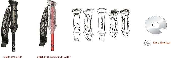 GOODE G-Max Summit Ski Poles – Lightweight & Durable Carbon Composite Downhill Ski Poles for Men & Women – Ergonomic Grip & Shock Absorbing Design – Pair-StrideForce Fitness