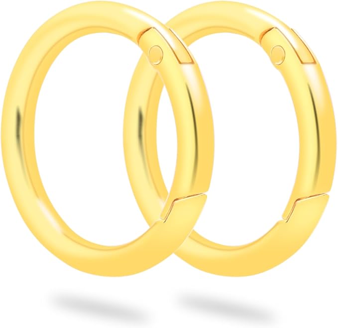 10 Pack 1-1/4" Trigger Spring O Rings, Metal Round Carabiner Clip Snap Hook, Spring Keyring Buckles for Replacement Purse Strap, Paracord Lanyard Clips, Keychain Rings Hardware DIY Crafts Making-StrideForce Fitness