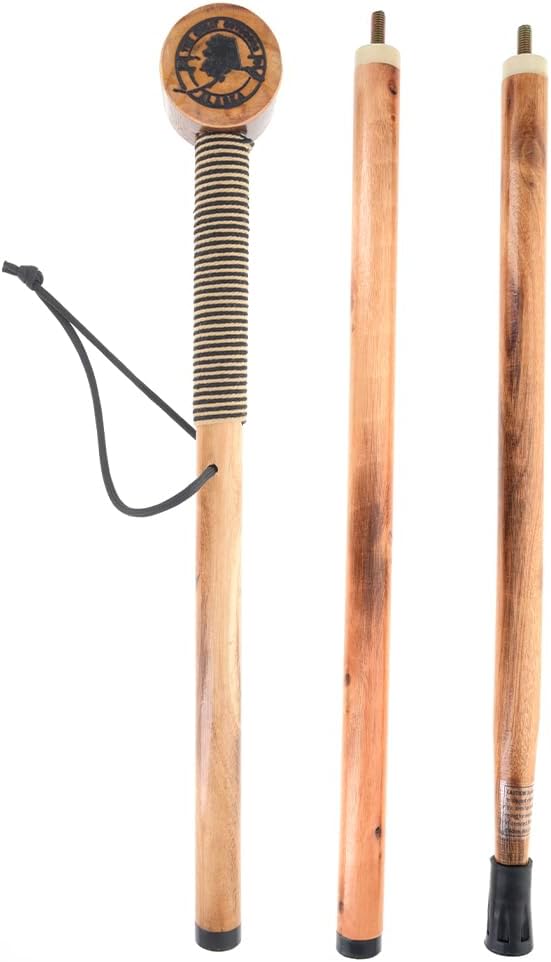 SE 3 Piece 55" Detachable Pine Wood Walking/Hiking Stick with Metal Tip, Reinforced Rubber Tip, and Water-Resistant Travel Pouch - Portable and Durable for Outdoor Adventures-StrideForce Fitness