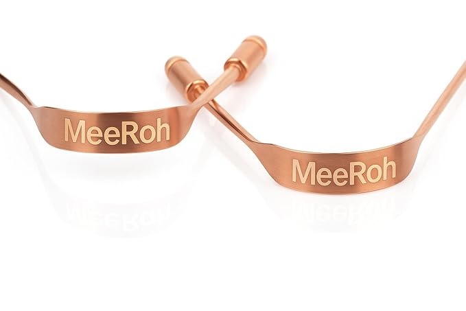 MeeRoh 100% Pure Copper Tongue Scraper Cleaner – 2 Pack – Natural Breath Freshener, Durable & Eco-Friendly Copper Tongue Cleaner