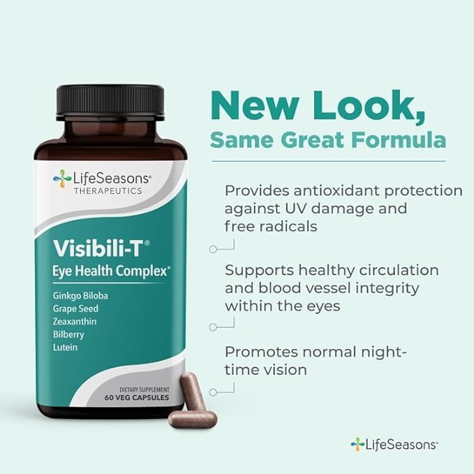 Visibili-T - Vitamin Supplement for Eye Health & Vision Support - Carrot Root, Chromium, Bilberry, Ginkgo Biloba, Grape Seed Extract, Lycopene, Vitamin A, Lutein & Zeaxanthin - 60 Capsules (Pack of 2)-StrideForce Fitness