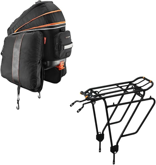 Ibera PakRak Touring Bicycle Seatpost/Disc/Non/Disc Rack and Quick Release Bag-StrideForce Fitness