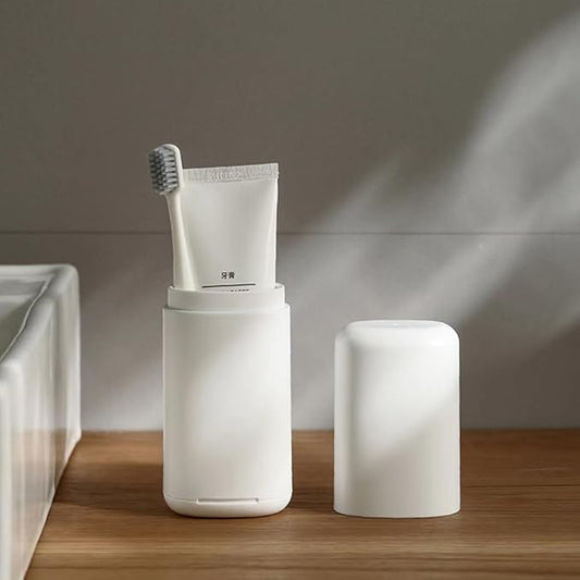 Travel Toothbrush Case Storage Toothbrush Container Cup Holder Portable Toothbrush Case for Home Outdoor Travel Cup Organizer