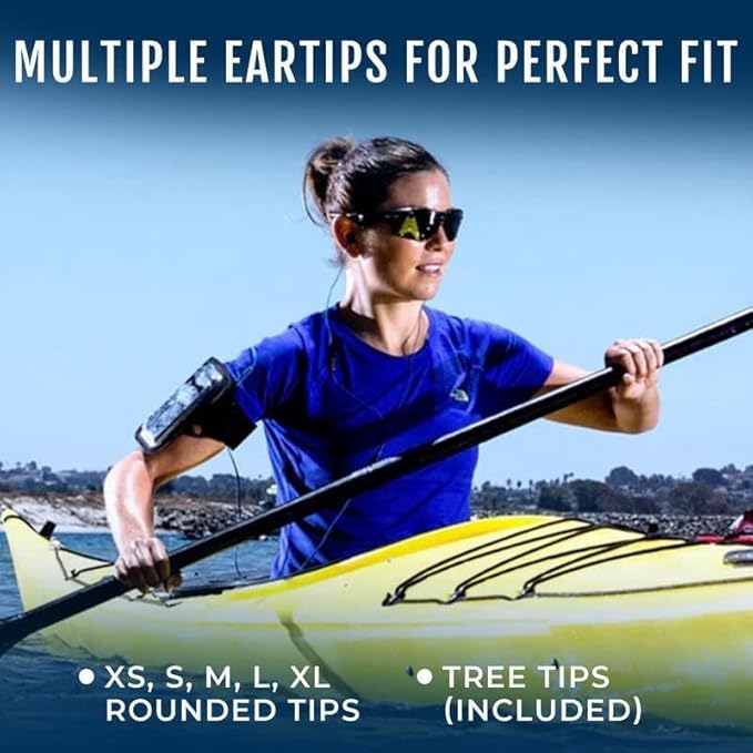 H2O Audio Stream 3 PRO and Surge S+ Earbuds - Underwater Streaming Music Waterproof MP3 Player for Swimming with Bluetooth and Short Cord Underwater Headphones with Superior Sound Quality (Blue)-StrideForce Fitness