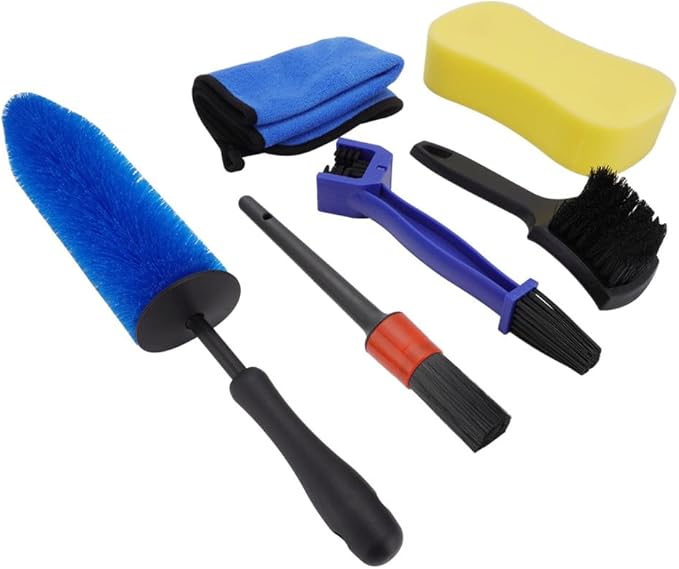 Motorcycle Wheel Cleaning Stand with Cleaning Brush Kit,Universal Roller Paddock for Dirt Street Bike Ebike for Tire Cleaning & Chain Lubrication(Bikes<500 lb & Tire Width<180 mm)-StrideForce Fitness