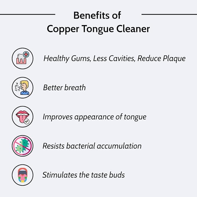 Pure Copper Tongue Scraper Cleaner | Perfect Surgical Tongue Scraper | Best Remedy for Bad Breath | Maintains Oral Hygiene| Flexible Handle and Comfortable Grip - Set of 12 Pieces