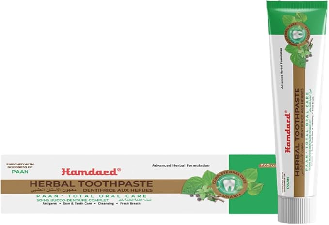 Hamdard Paan Total Oral Care Toothpaste – 200g / 7.05 Oz (Pack of 2) | Herbal Ayurvedic Toothpaste with Paan Flavor | Fluoride-Free | Gum Care, Fresh Breath & Natural Oral Hygiene