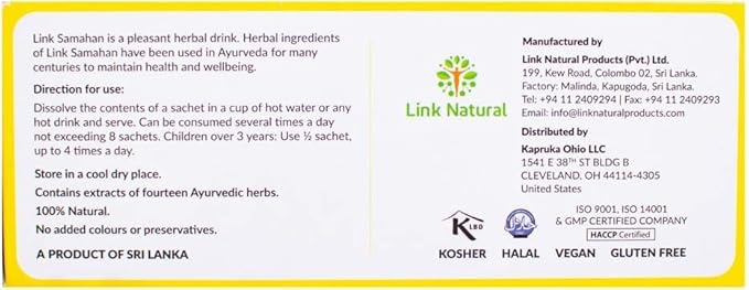 SAMAHAN Ayurvedic Herbal Tea Packets - Sri Lankan Ceylon Blend with 14 Natural Herbs Including Ginger, Black Pepper & More, Herbal Tea Bags for Wellness, Relaxation & Daily Comfort - 100 Count-StrideForce Fitness