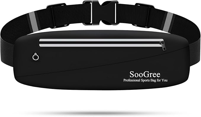 Slim Fanny Packs for Women Men,Waterproof Waist Pack with Reflective Strip Adjustable Strap,Running Belt for Sports Workout Cycling Hiking, Casual Hands-Free Wallets Phone Bag (Style 6)-StrideForce Fitness