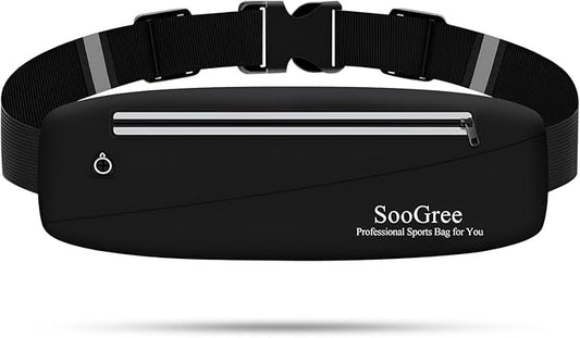 Slim Fanny Packs for Women Men,Waterproof Waist Pack with Reflective Strip Adjustable Strap,Running Belt for Sports Workout Cycling Hiking, Casual Hands-Free Wallets Phone Bag (Style 6)-StrideForce Fitness