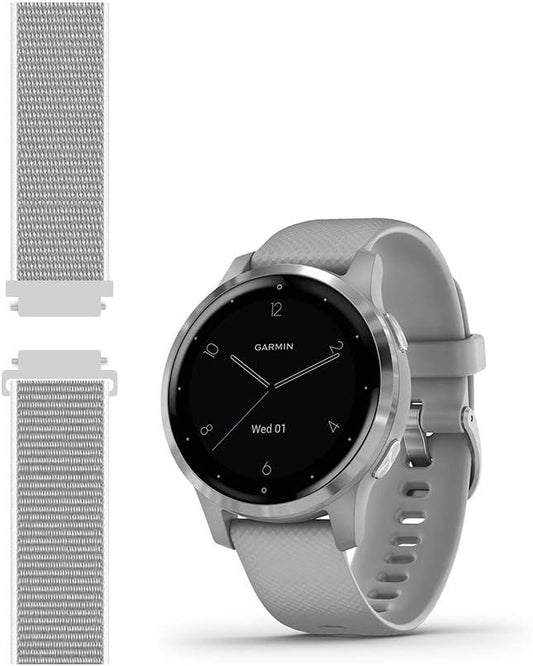 Sport Mesh Strap Compatible with Garmin vivoactive 4S/Venu 2S Smartwatch Replacement Woven Nylon Wristband Quick Release 18mm