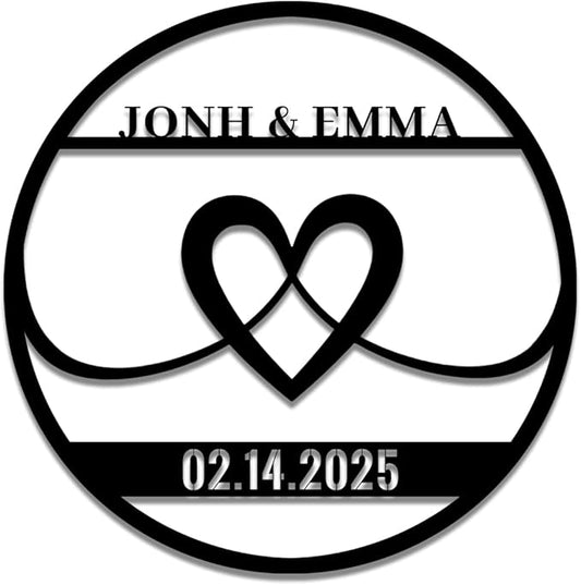 Personalized Wedding Metal Name Sign | Custom Wall Art Gifts for Couples | Custom Metal Signs |Engagement Gift | Anniversary Wedding Date Sign | Bedroom Decor for Couples-StrideForce Fitness