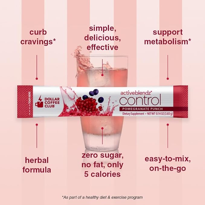 Javita Control Fruity (Acai, Pomegranate) Drink Mix Beverage with Slimming Herbs (Garcinia Cambogia, Gymnema Sylvestre) to Help Support Healthy Lifestyle, Appetite (1 Box/24 Sticks)-StrideForce Fitness