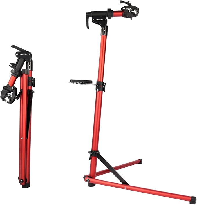 Bike Repair Stand -Shop Home Bicycle Mechanic Maintenance Rack，bike rack (red（two legs）)-StrideForce Fitness