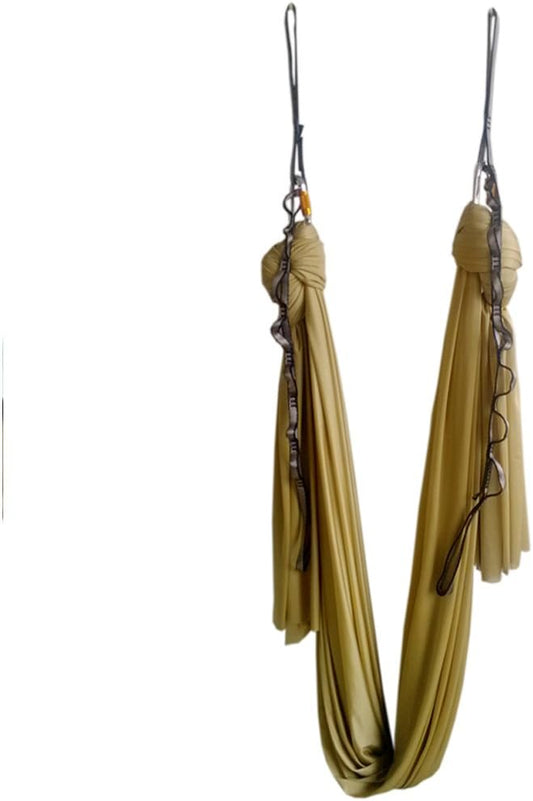 Aerial Yoga Hammock 5.5 Yards Yoga Swing Pilates Silk Home Gym Fitness Include hardware,Daisy Chain, Pose Guide-StrideForce Fitness