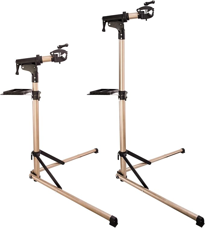 teraysun Bike Repair Stand,Home Foldable Aluminum Alloy Bicycle Workstand Floor for Road Bikes and Mountain Bikes-Height Adjustable-StrideForce Fitness