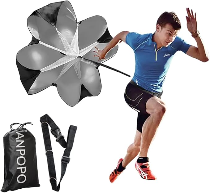 Bfsmile Running Speed Training 56" Parachute with Adjustable Strap, Free Carry Bag. Speed Chute Resistance Running Parachute for Kids Youth and Adults-StrideForce Fitness