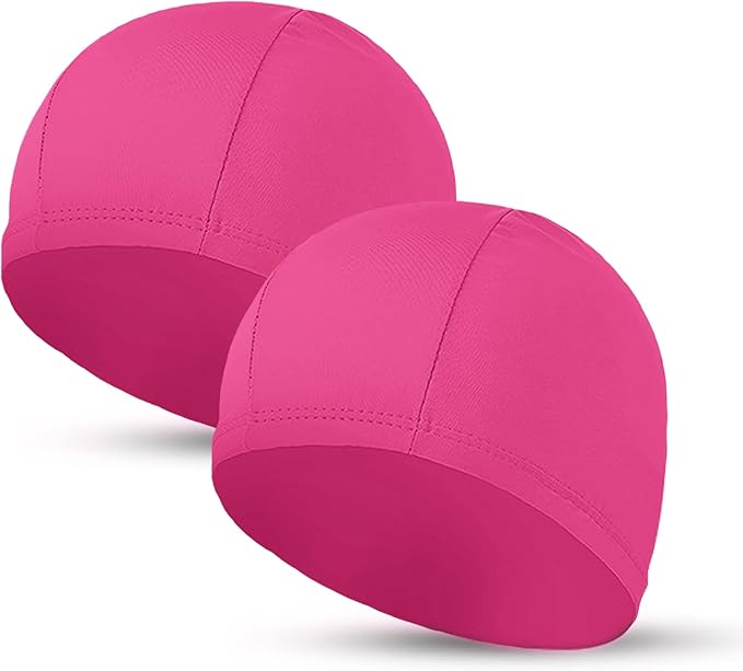 2pcs Cloth Swim Caps for Both Women & Men & Kids Fabric Durable Non-Waterproof Elastic Swimming Pool Cap Bathing Cap for Long and Short Hair-StrideForce Fitness