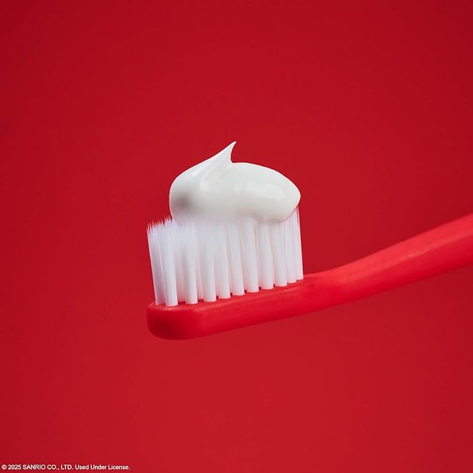 MOON x Hello Kitty Toothpaste, Peppermint Hot Chocolate Flavor, 4.2 Oz, No Fluoride or Sugar, Plus 2 Pack Extra Soft Bristle Toothbrushes, Gentle on Gums & Teeth for Adults & Children 2 Years+