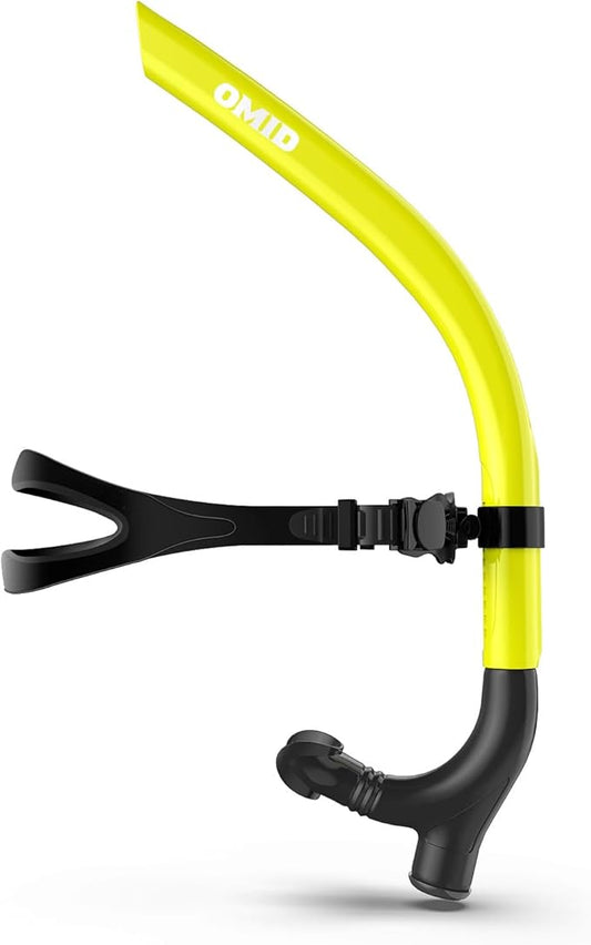 OMID SN1 Snorkel for Adult Youth, Diving Snorkel with One-Way Purge Valve, Food-Grade Silicone Mouthpiece-StrideForce Fitness