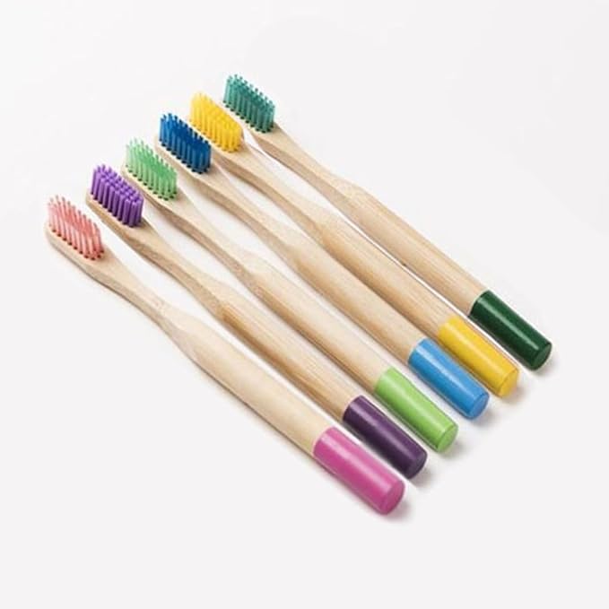 CIYODO 6PCS Colorful Handle Soft Bristle Toothbrushes for Ergonomic Anti-Slip Grip Natural Toothbrush