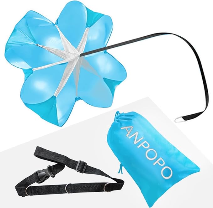 Bfsmile Running Speed Training 56" Parachute with Adjustable Strap, Free Carry Bag. Speed Chute Resistance Running Parachute for Kids Youth and Adults-StrideForce Fitness