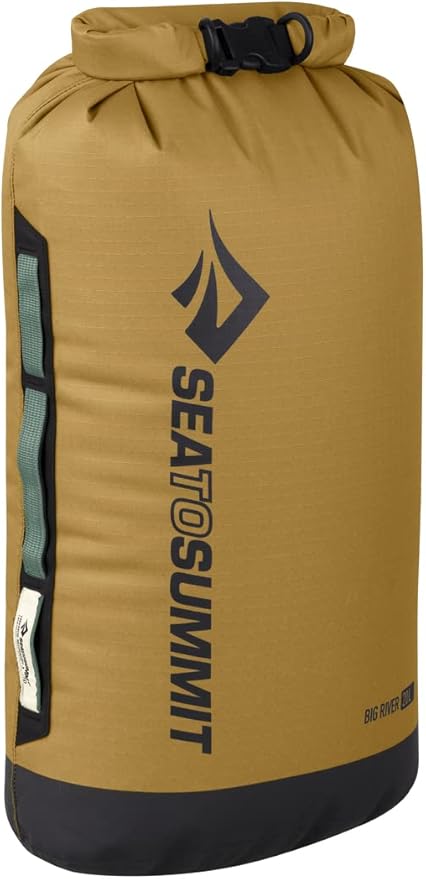 Sea to Summit Big River Dry Bag, Heavy-Duty Dry Storage, 20 Liter, Gold Brown-StrideForce Fitness