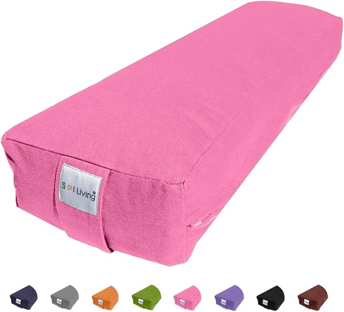 Sol Living Yoga Bolster Pillow Rectangular Meditation Cushion Cotton Meditation Accessories for Restorative Yoga Meditation Pillow Yoga Pillow Firm Body Pillow Bolster Pillow for Legs Removable Cover-StrideForce Fitness