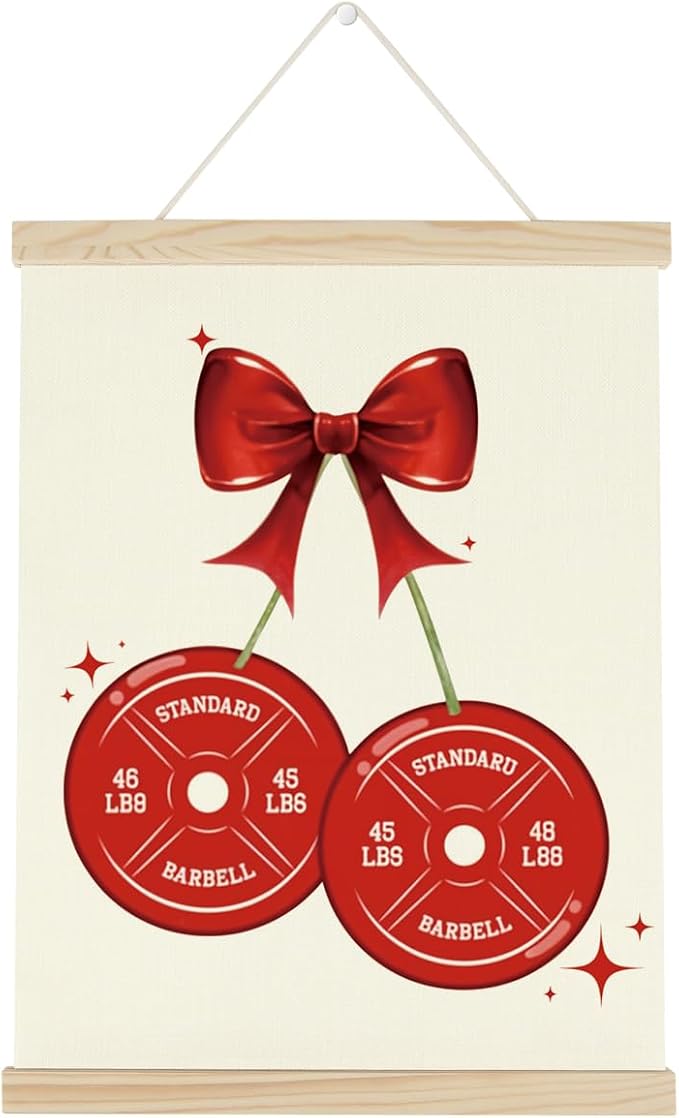 Gym Bow Dumbbell Motivational Posters College Dorm Posters Gifts for Girls Friends Gym Flag Wall Art Decor Sign for Home Gym Bedroom Office-StrideForce Fitness