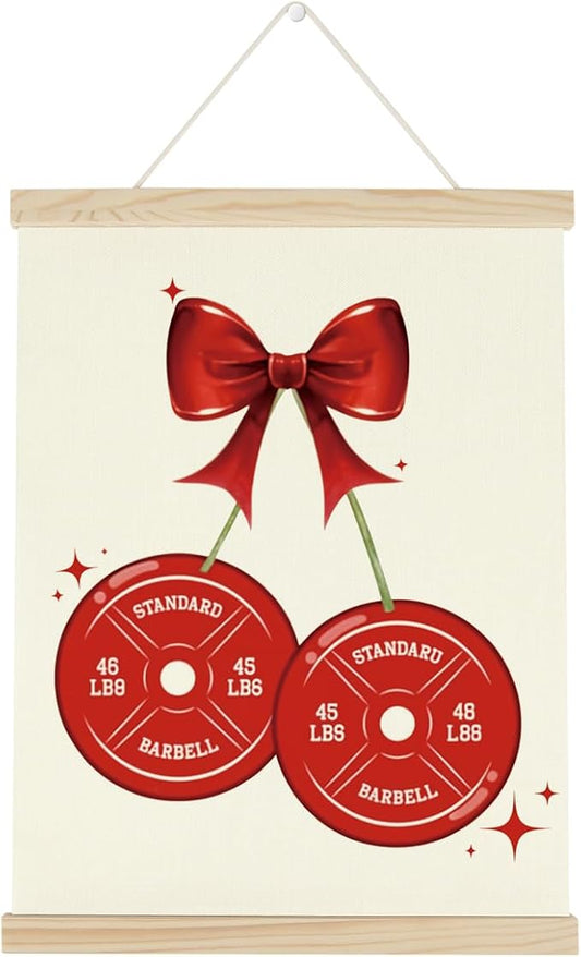 Gym Bow Dumbbell Motivational Posters College Dorm Posters Gifts for Girls Friends Gym Flag Wall Art Decor Sign for Home Gym Bedroom Office-StrideForce Fitness