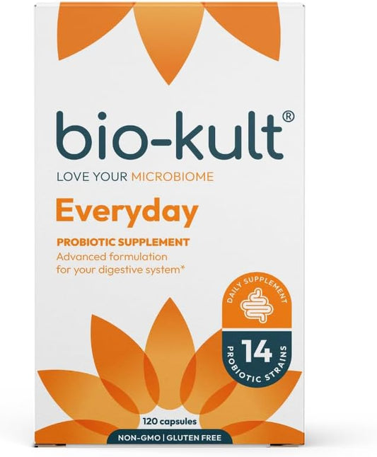 Bio-Kult Everyday Probiotics | 14 Strains | Adult Probiotic Supplement | Non-GMO, Gluten-Free | 120 Capsules-StrideForce Fitness