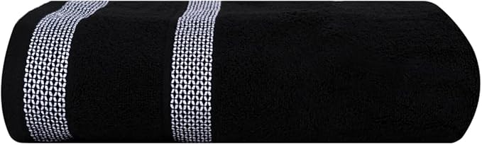 CASA COPENHAGEN Solitaire Towels, 4 Pieces Bath Towel Set- Black, 600 GSM Designed in Denmark Made of Soft Egyptian Cotton for Bathroom, Kitchen & Shower-StrideForce Fitness