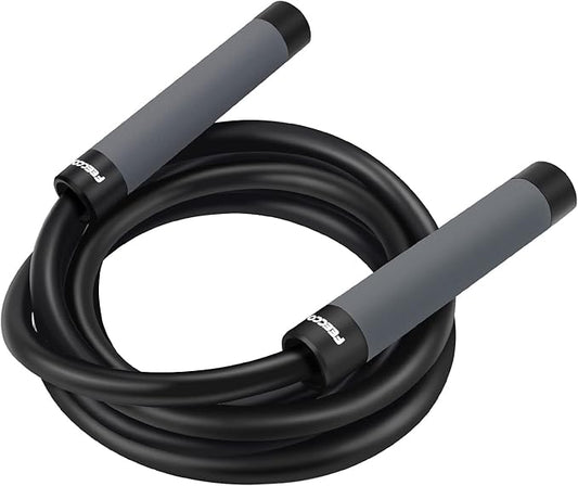 FEECCO Weighted Jump Rope - Heavy PVC Ropes with Metal Handles and Ball Bearings-StrideForce Fitness